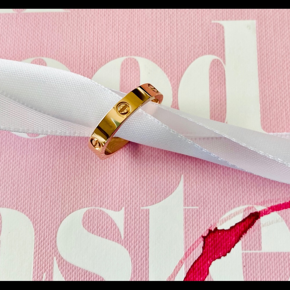 Rose Gold Eternity Ring Love Band